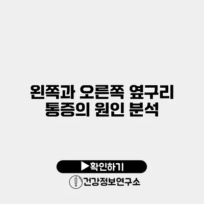 왼쪽과 오른쪽 옆구리 통증의 원인 분석