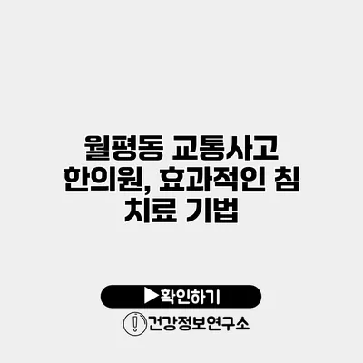 월평동 교통사고 한의원, 효과적인 침 치료 기법