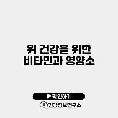 위 건강을 위한 비타민과 영양소