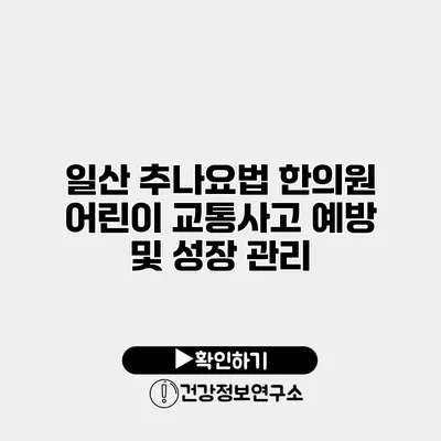 일산 추나요법 한의원 어린이 교통사고 예방 및 성장 관리