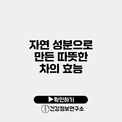 자연 성분으로 만든 따뜻한 차의 효능
