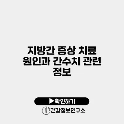 지방간 증상 치료 원인과 간수치 관련 정보