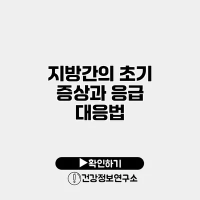 지방간의 초기 증상과 응급 대응법