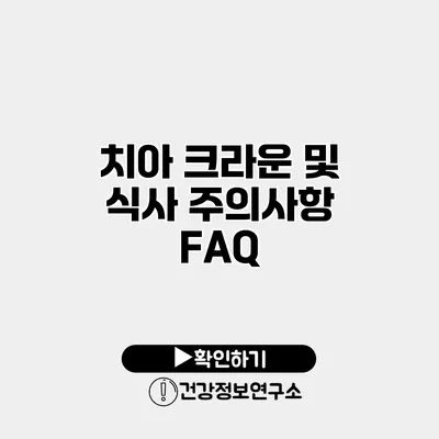 치아 크라운 및 식사 주의사항 FAQ