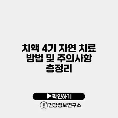 치핵 4기 자연 치료 방법 및 주의사항 총정리