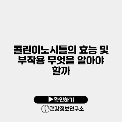 콜린이노시톨의 효능 및 부작용 무엇을 알아야 할까?