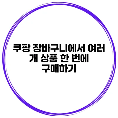 쿠팡 장바구니에서 여러 개 상품 한 번에 구매하기