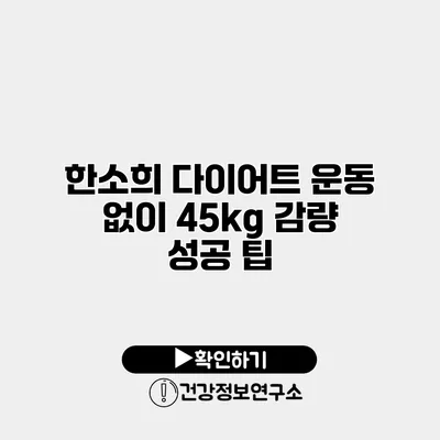 한소희 다이어트 운동 없이 45kg 감량 성공 팁