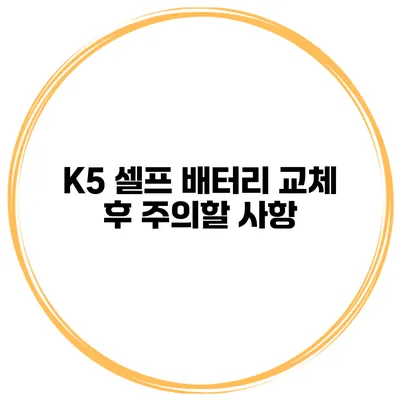 K5 셀프 배터리 교체 후 주의할 사항