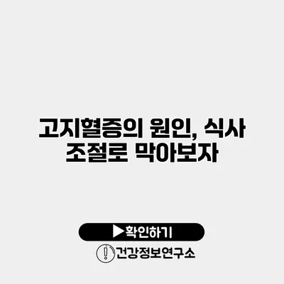 고지혈증의 원인, 식사 조절로 막아보자