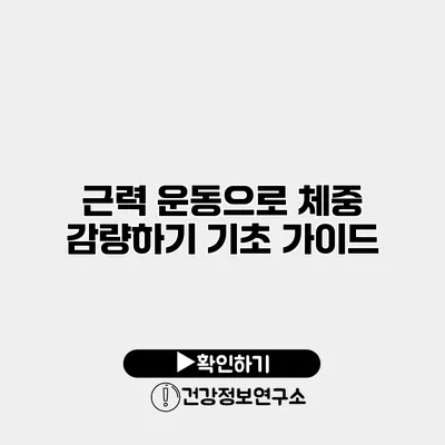 근력 운동으로 체중 감량하기 기초 가이드