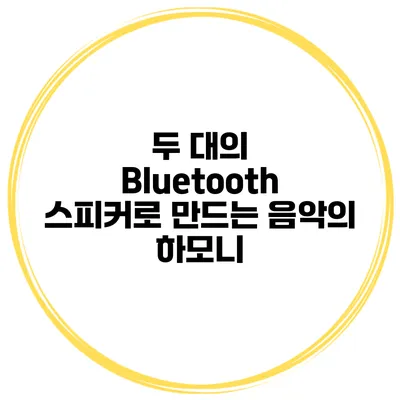 두 대의 Bluetooth 스피커로 만드는 음악의 하모니
