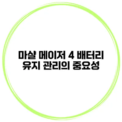 마샬 메이저 4 배터리 유지 관리의 중요성