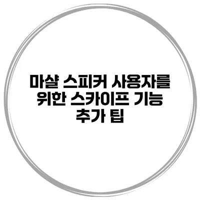 마샬 스피커 사용자를 위한 스카이프 기능 추가 팁