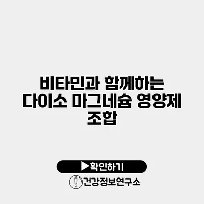 비타민과 함께하는 다이소 마그네슘 영양제 조합