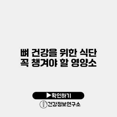 뼈 건강을 위한 식단 꼭 챙겨야 할 영양소