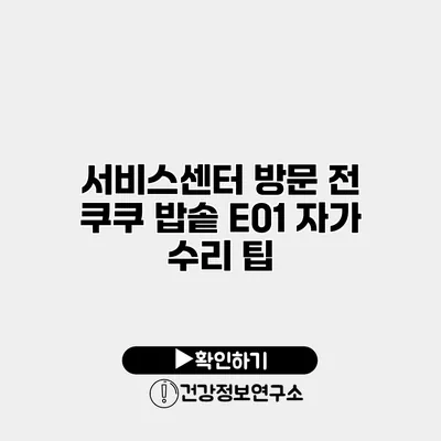 서비스센터 방문 전 쿠쿠 밥솥 E01 자가 수리 팁