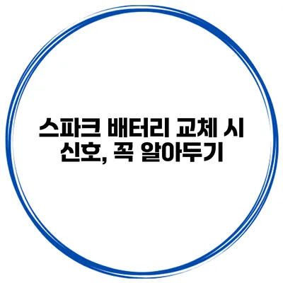 스파크 배터리 교체 시 신호, 꼭 알아두기