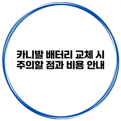카니발 배터리 교체 시 주의할 점과 비용 안내