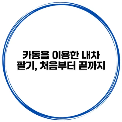 카동을 이용한 내차 팔기, 처음부터 끝까지